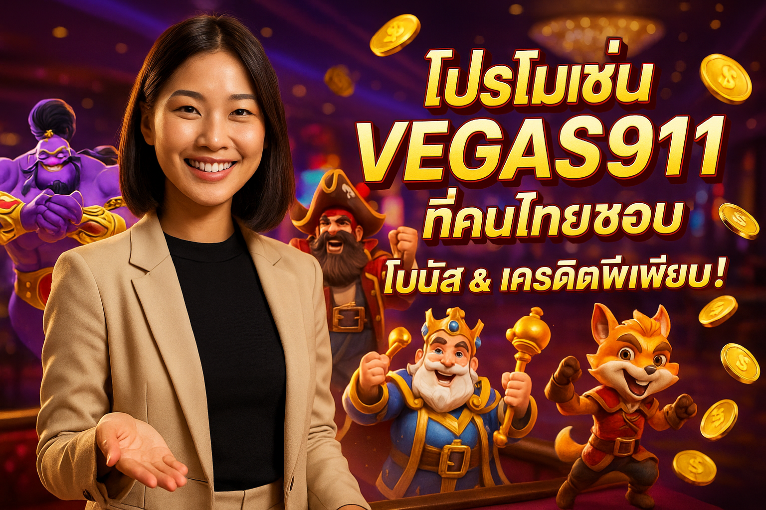 โปรโมชั่น VEGAS911 ที่คนไทยชอบ โบนัส &เครดิตฟรีเพียบ!